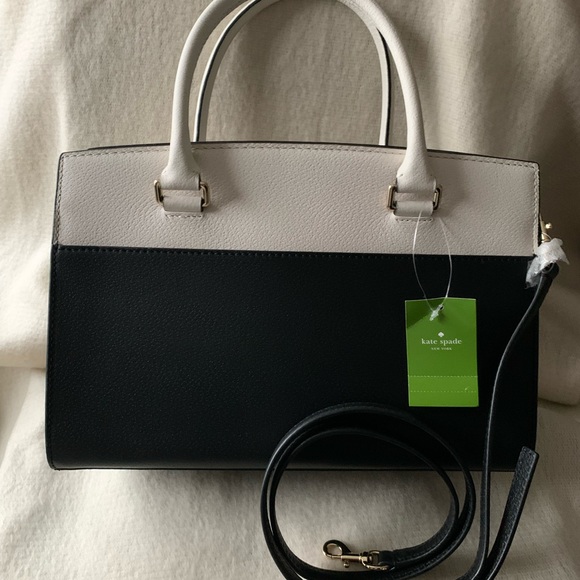 Kate Spade NWT Style#WKRU4257 Satchel Grove Street Caley| Black/Cement Authentic - Picture 7 of 11